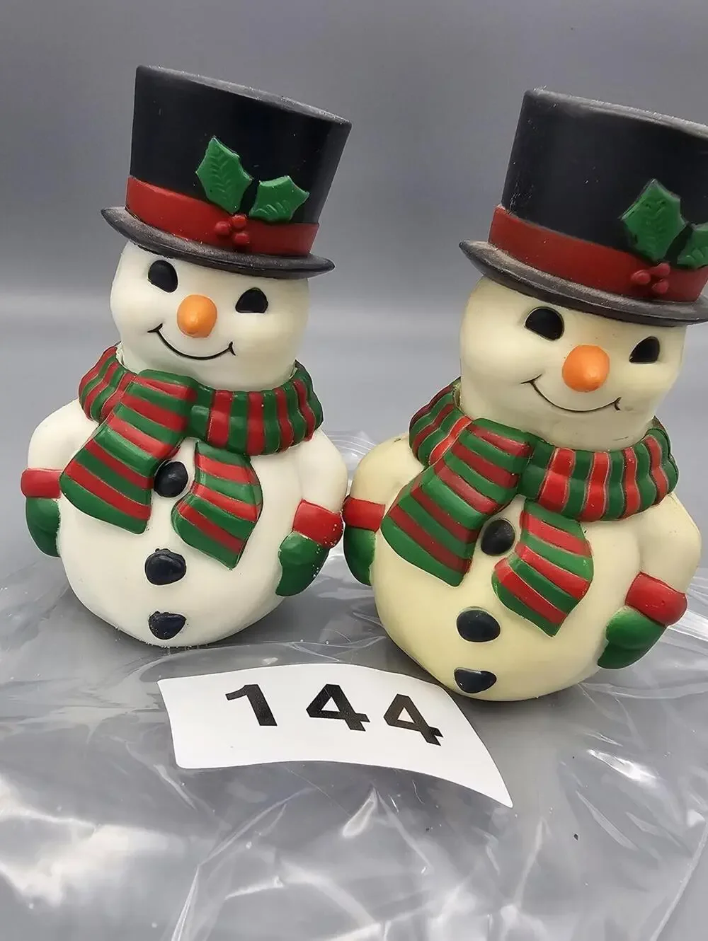 Vintage Ceramic Snowman Salt and Pepper Shakers Set